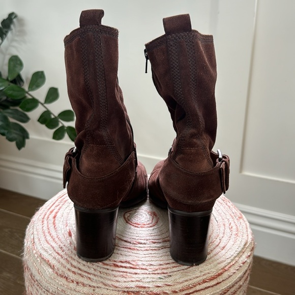 Biviel brown suede studded ankle boots - Picture 3 of 10